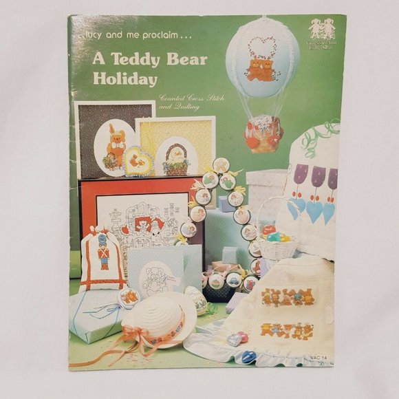 A Teddy Bear Holiday Cross Stitch Sewing Book 1982 - Picture 1 of 12